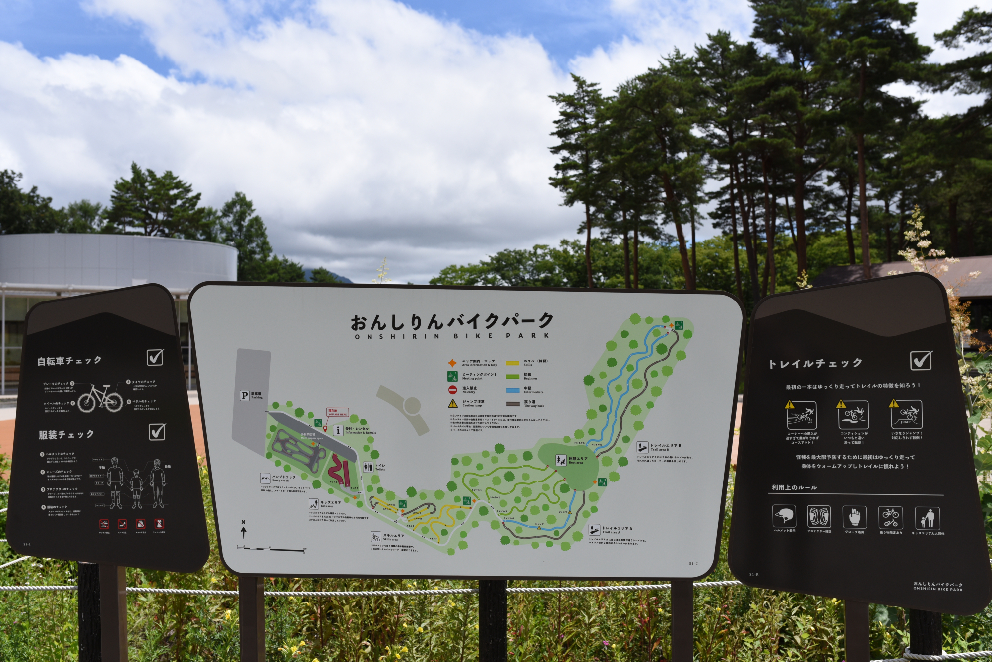 おんしりんバイクパークの全体図
