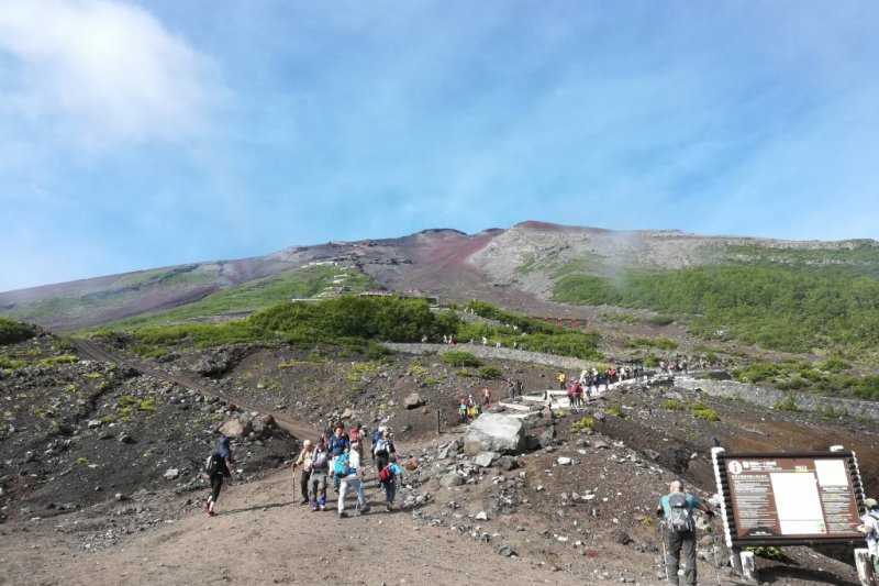 六合目から登山道方面