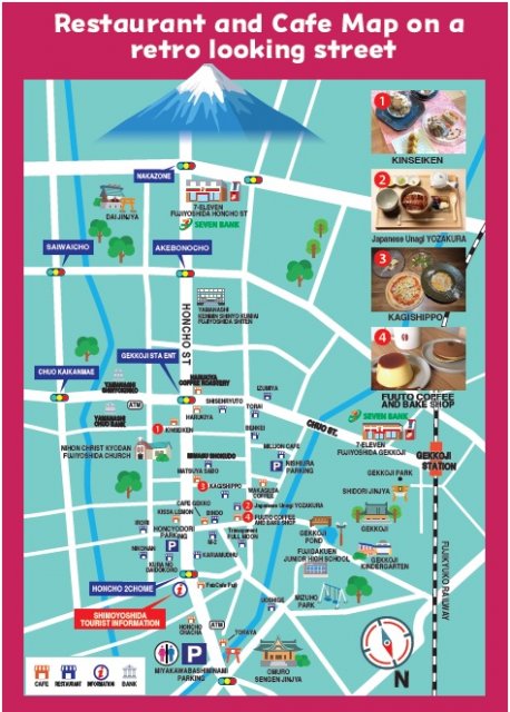 Restaurant and Cafe Map on a retro looking street
